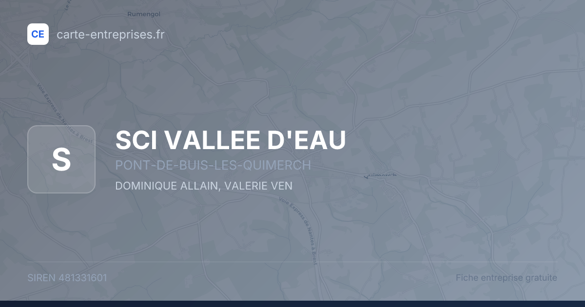 SCI VALLEE D'EAU — 481331601 — fiche entreprise
