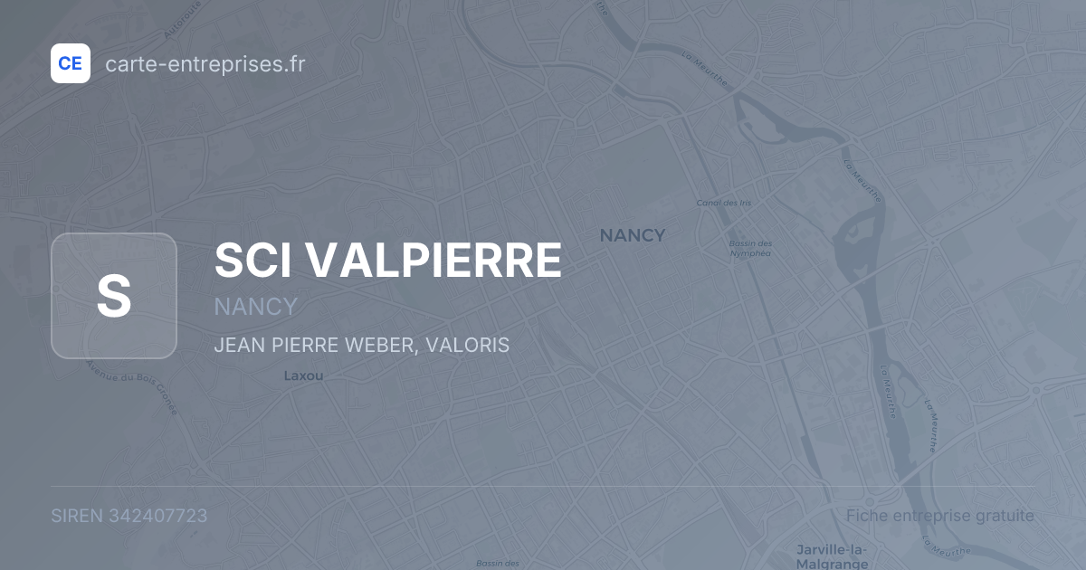 SCI VALPIERRE — 342407723 — fiche entreprise