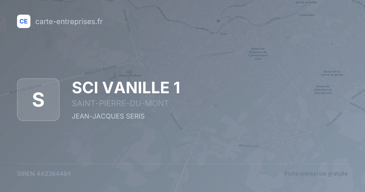 SCI VANILLE 1 — 443364484 — fiche entreprise