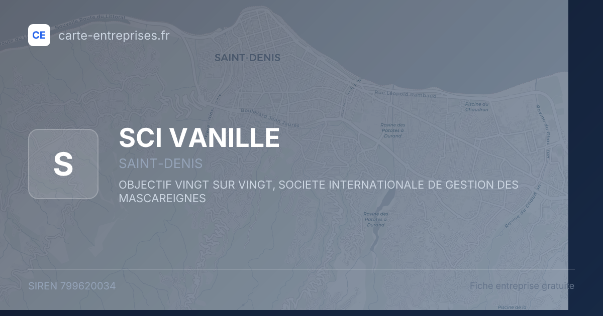 SCI VANILLE — 799620034 — fiche entreprise