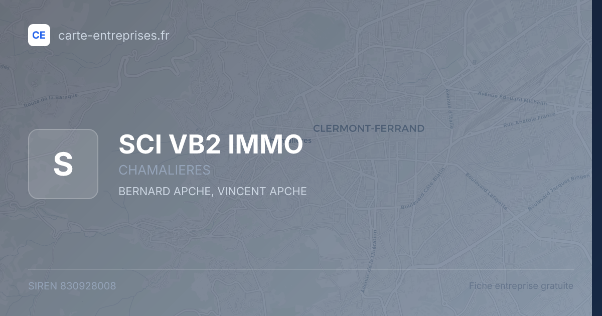 SCI VB2 IMMO — 830928008 — fiche entreprise