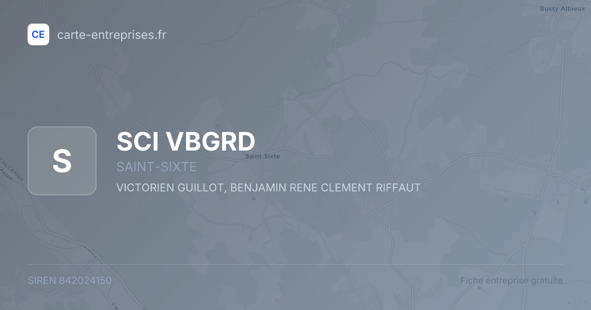 SCI VBGRD — 842024150 — fiche entreprise