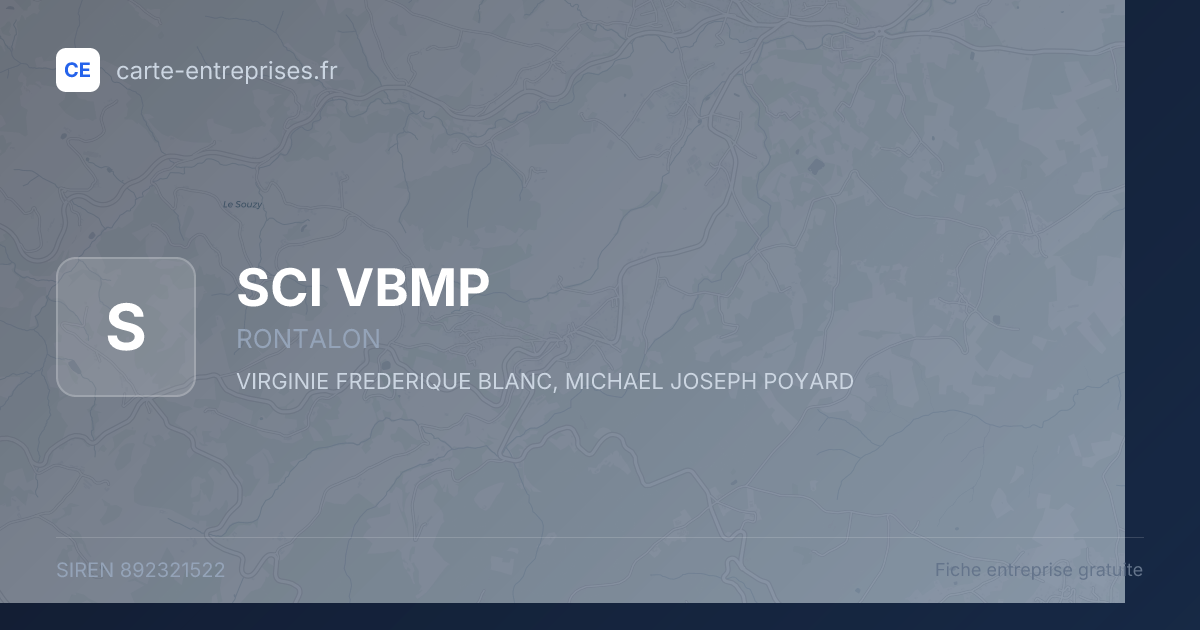 SCI VBMP — 892321522 — fiche entreprise