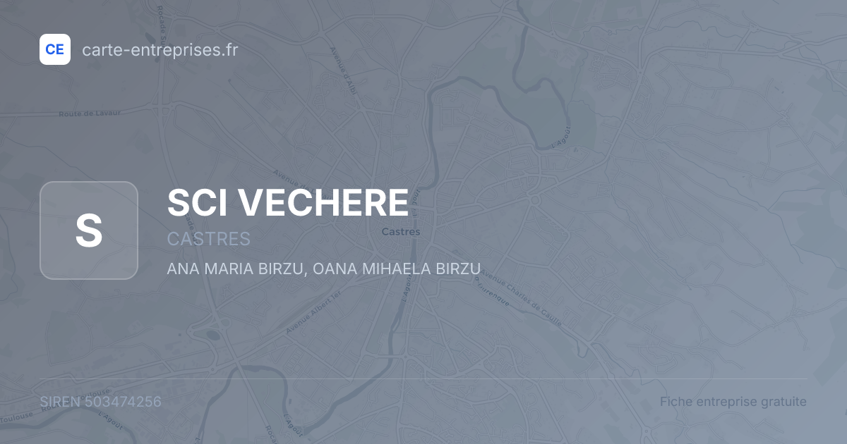 SCI VECHERE — 503474256 — fiche entreprise