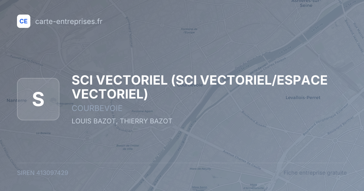 SCI VECTORIEL (SCI VECTORIEL/ESPACE VECTORIEL) — 413097429 — fiche entreprise