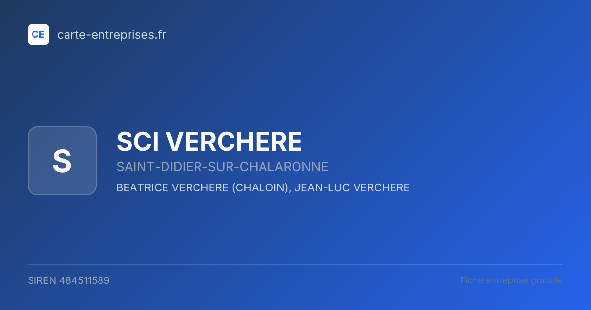 SCI VERCHERE — 484511589 — fiche entreprise