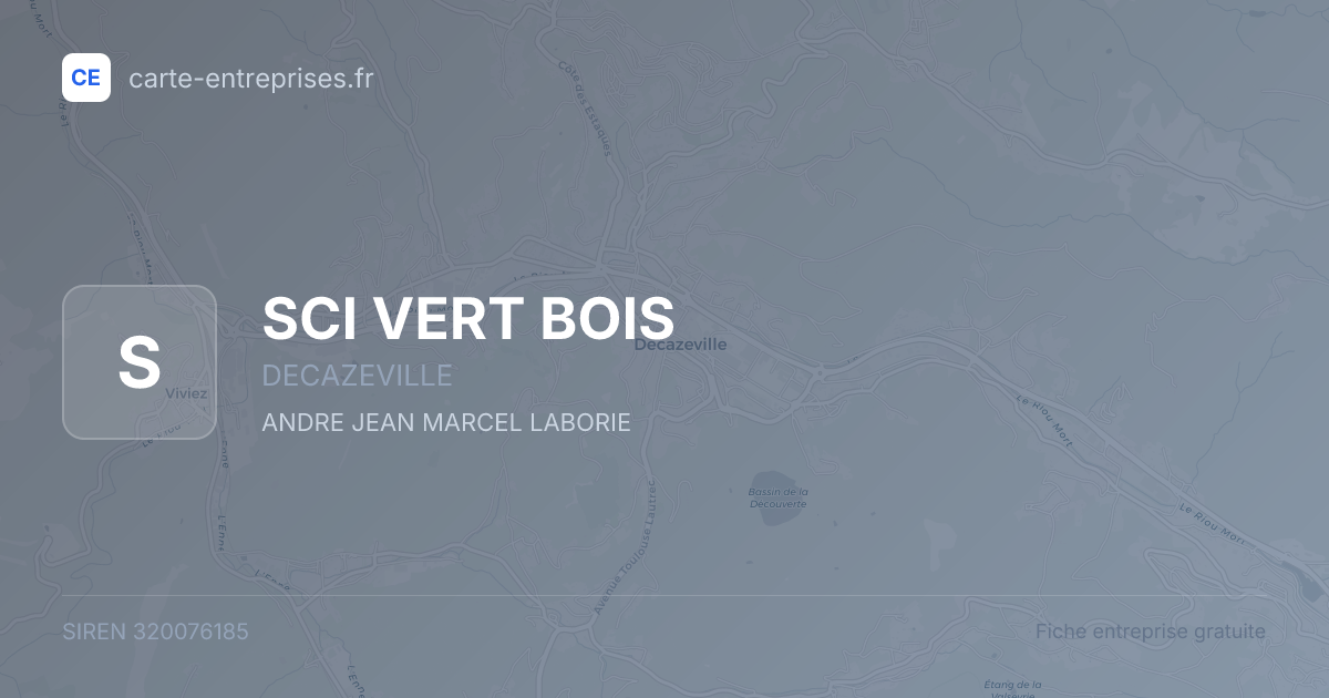 SCI VERT BOIS — 320076185 — fiche entreprise