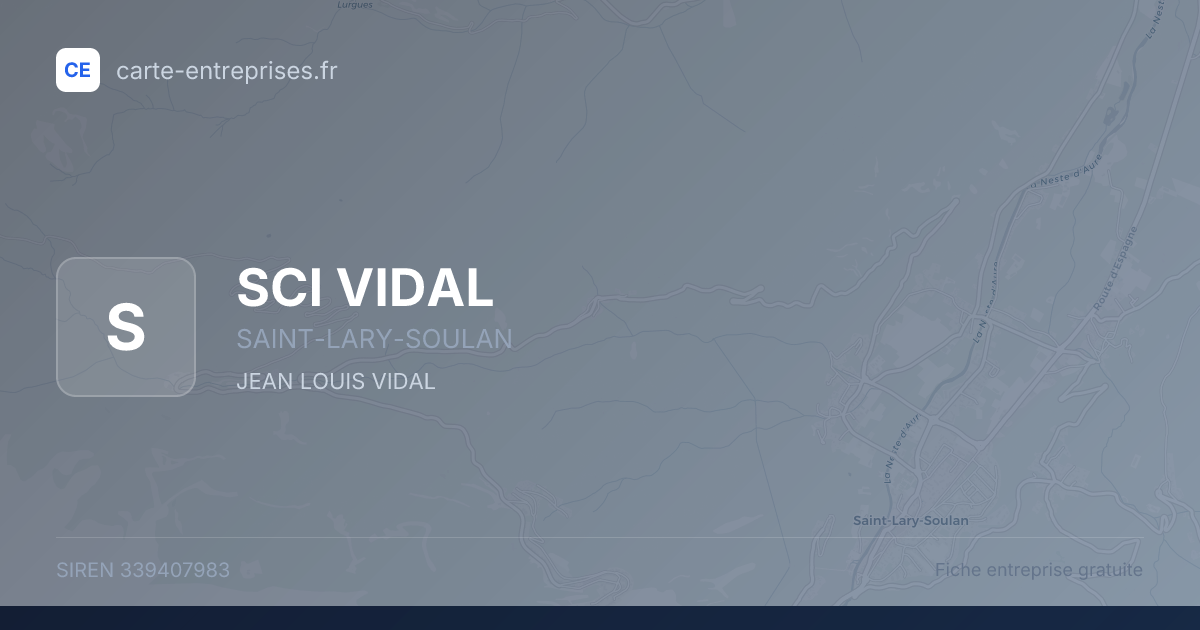 SCI VIDAL — 339407983 — fiche entreprise