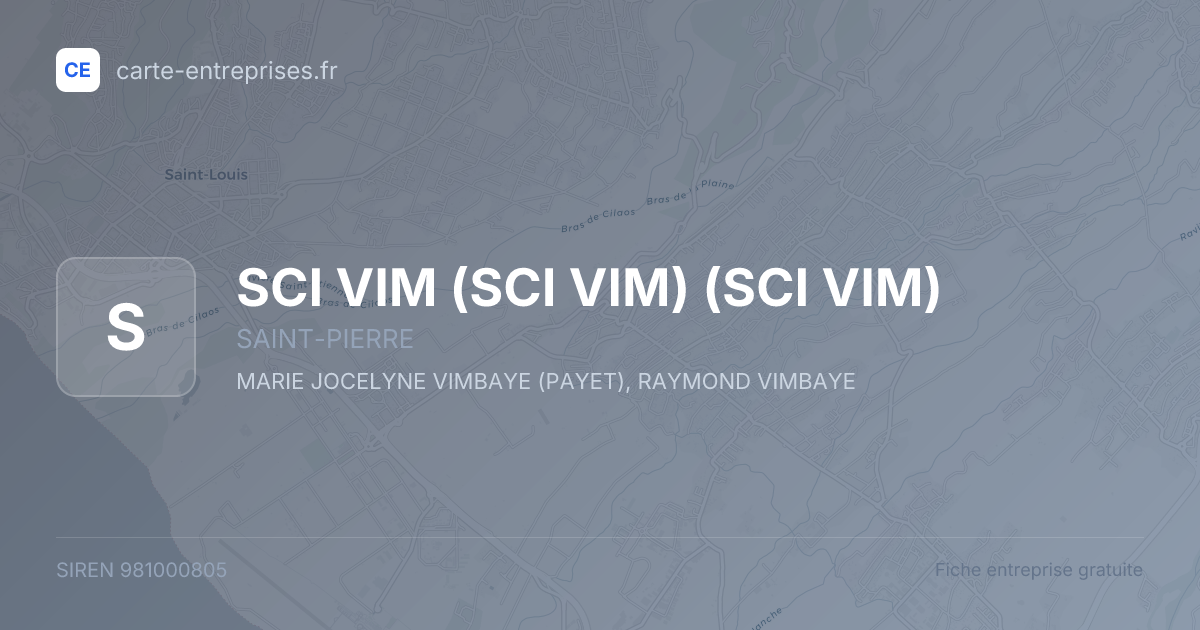 SCI VIM (SCI VIM) (SCI VIM) — 981000805 — fiche entreprise