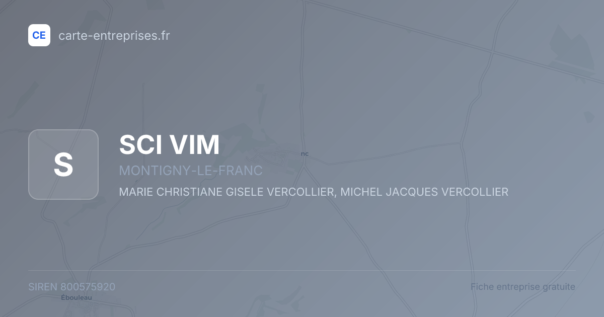 SCI VIM — 800575920 — fiche entreprise