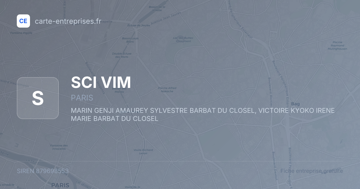 SCI VIM — 879698553 — fiche entreprise