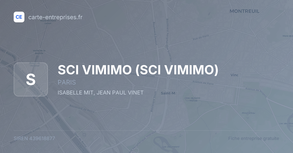 SCI VIMIMO — 439618877 — fiche entreprise