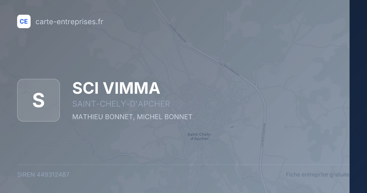 SCI VIMMA — 449312487 — fiche entreprise