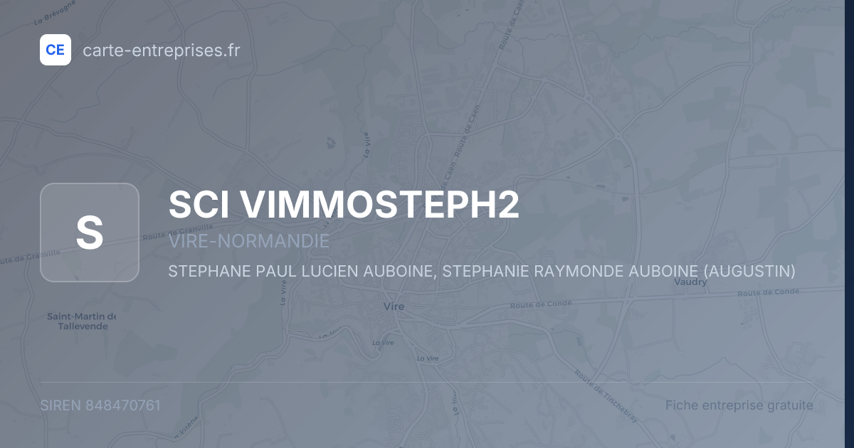 SCI VIMMOSTEPH2 — 848470761 — fiche entreprise