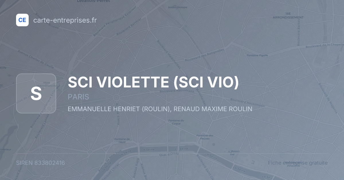 SCI VIOLETTE (SCI VIO) — 833802416 — fiche entreprise