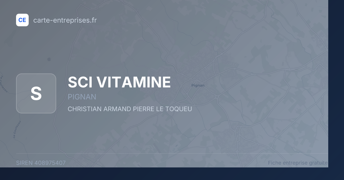 SCI VITAMINE — 408975407 — fiche entreprise