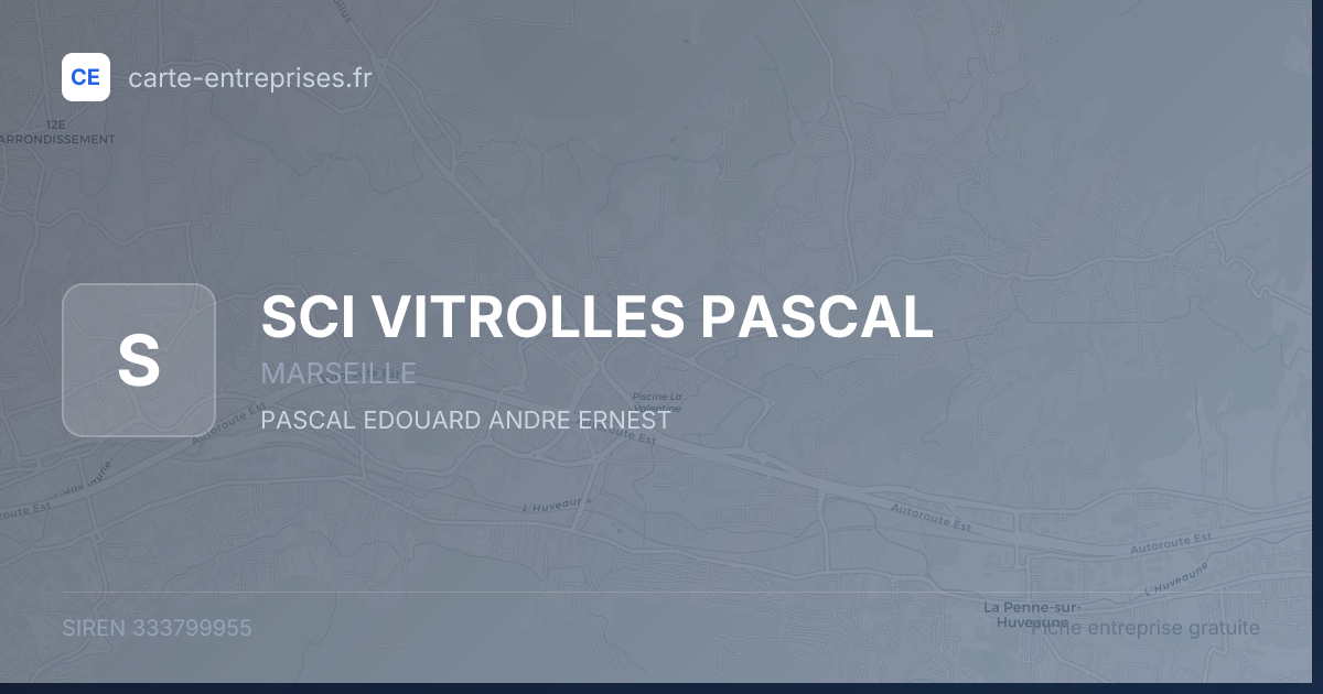 SCI VITROLLES PASCAL — 333799955 — fiche entreprise