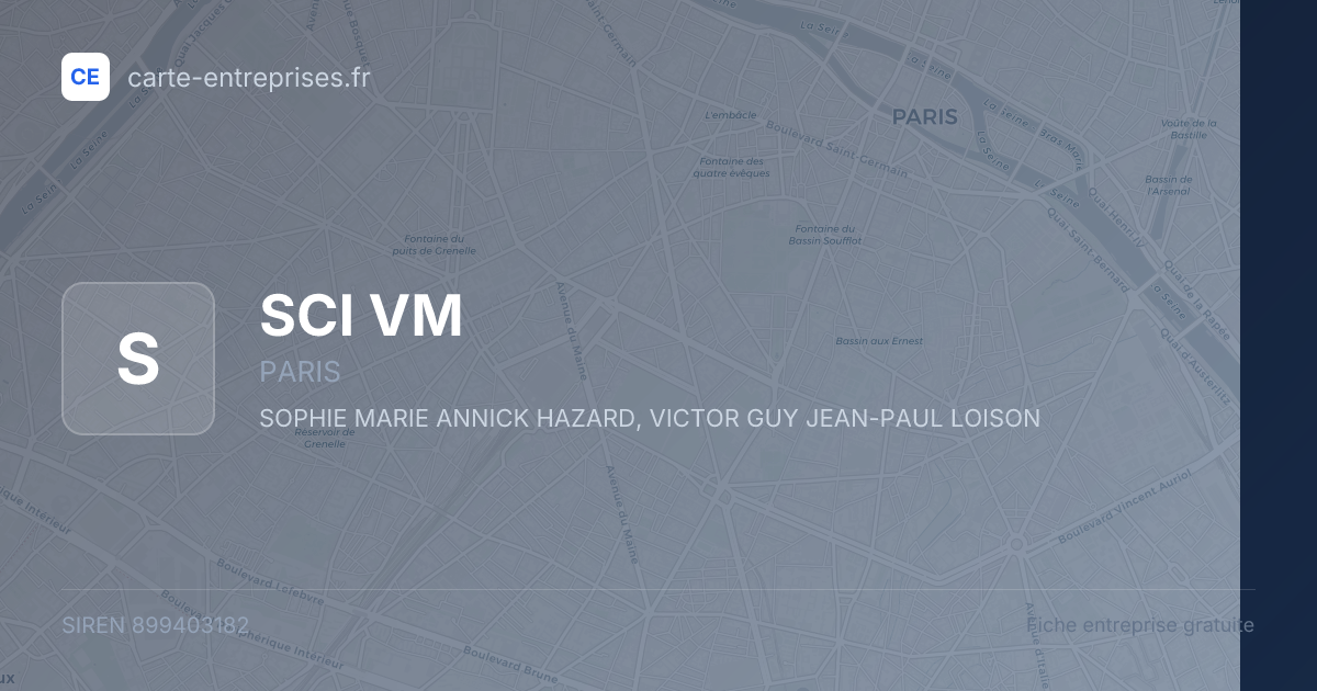 SCI VM — 899403182 — fiche entreprise
