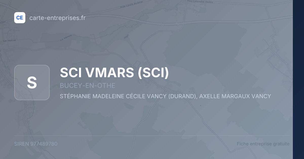 SCI VMARS (SCI) — 977489780 — fiche entreprise