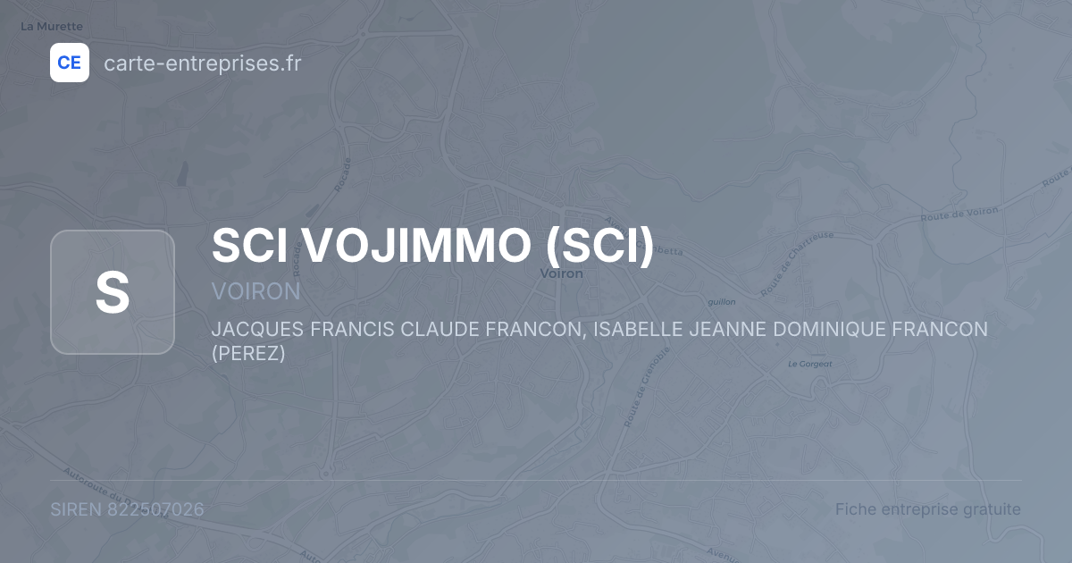 SCI VOJIMMO (SCI) — 822507026 — fiche entreprise