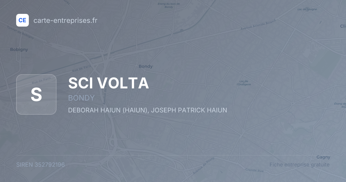SCI VOLTA — 352792196 — fiche entreprise