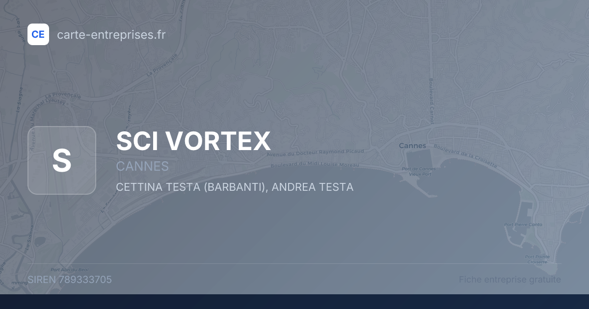 SCI VORTEX — 789333705 — fiche entreprise