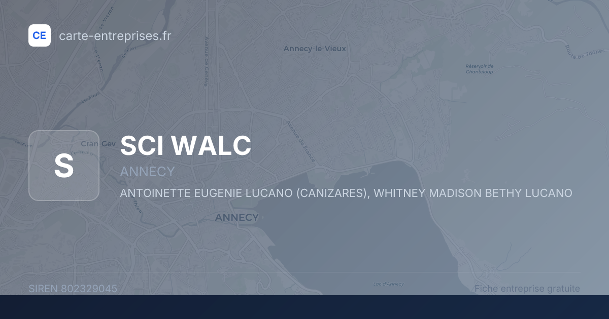 SCI WALC — 802329045 — fiche entreprise