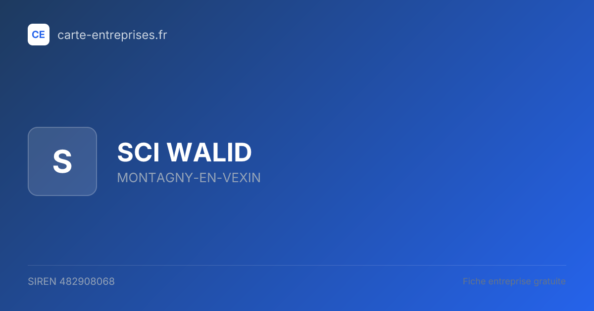 SCI WALID — 482908068 — fiche entreprise