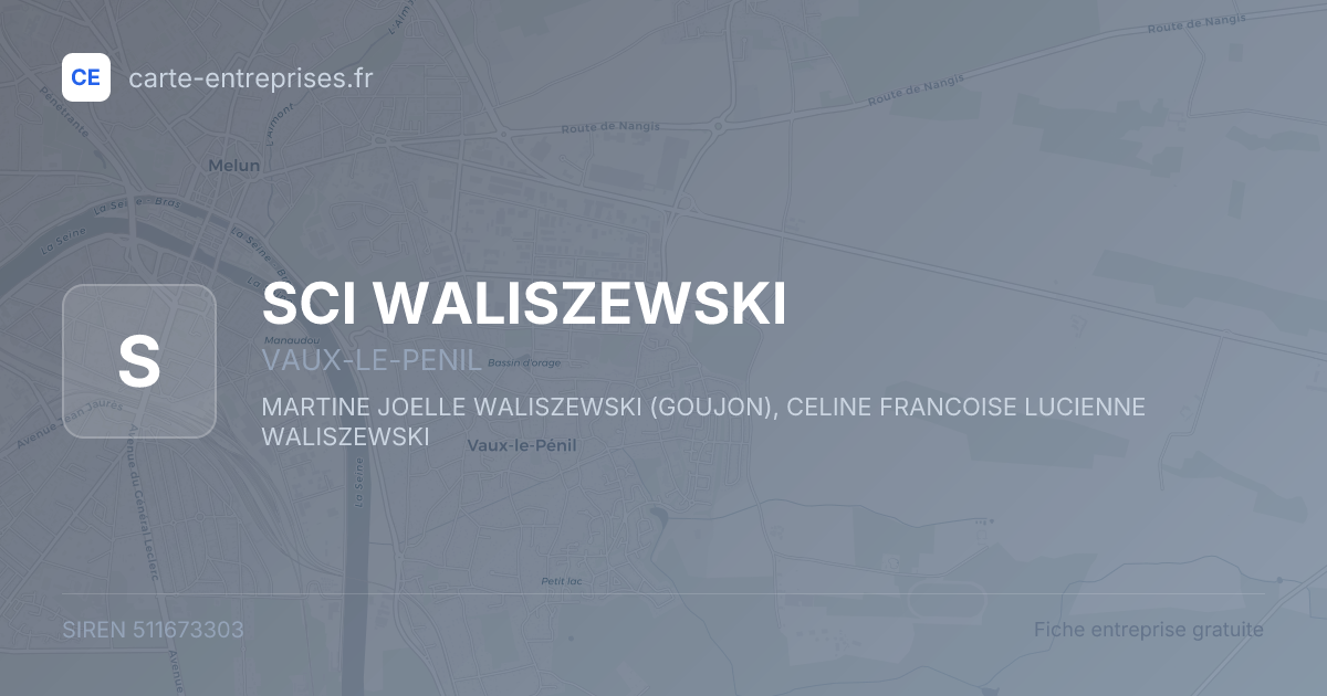 SCI WALISZEWSKI — 511673303 — fiche entreprise