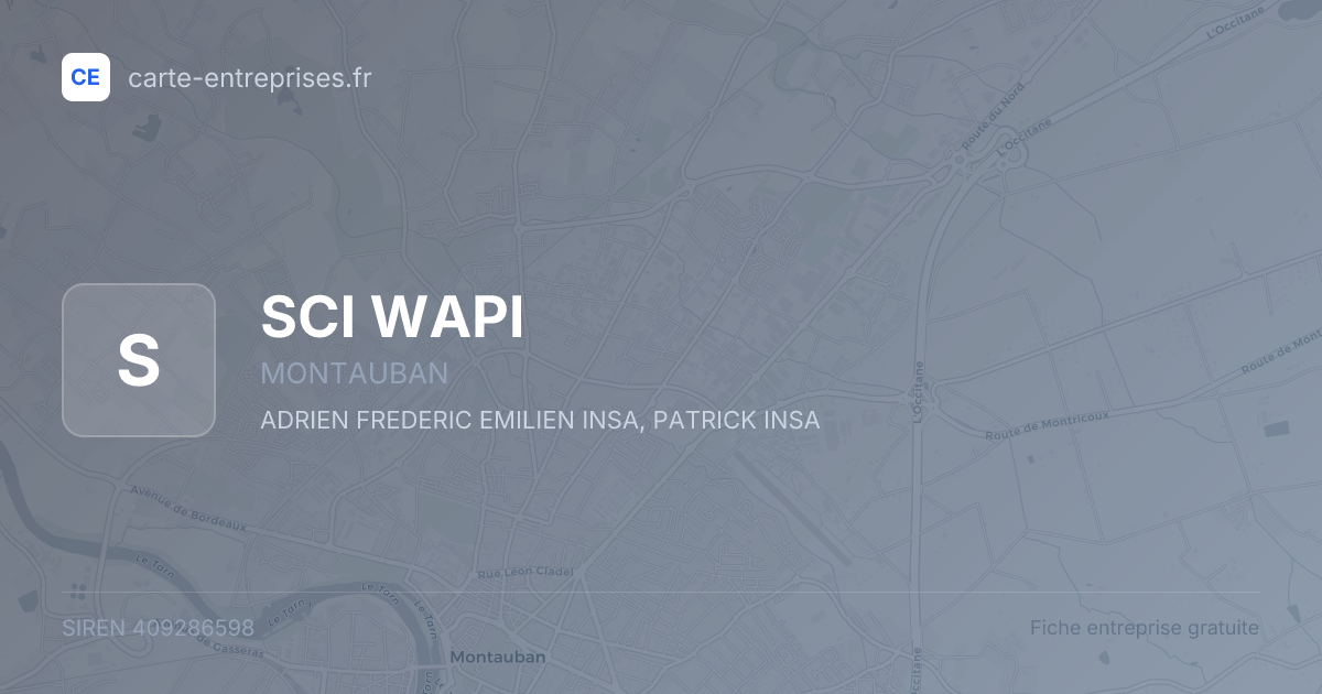 SCI WAPI — 409286598 — fiche entreprise