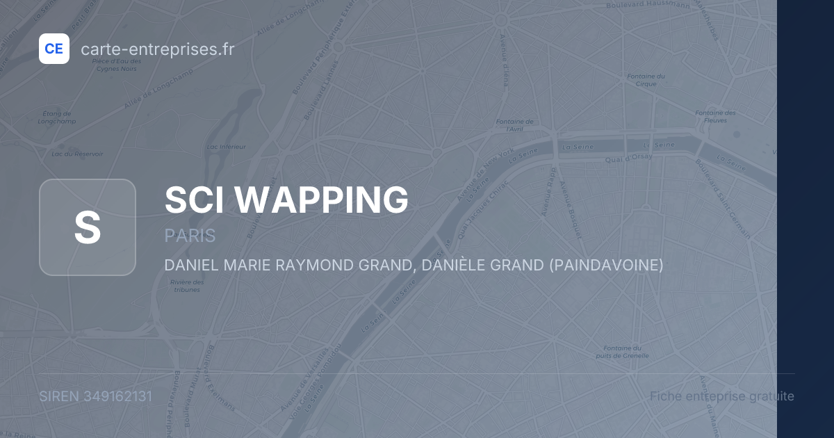 SCI WAPPING — 349162131 — fiche entreprise