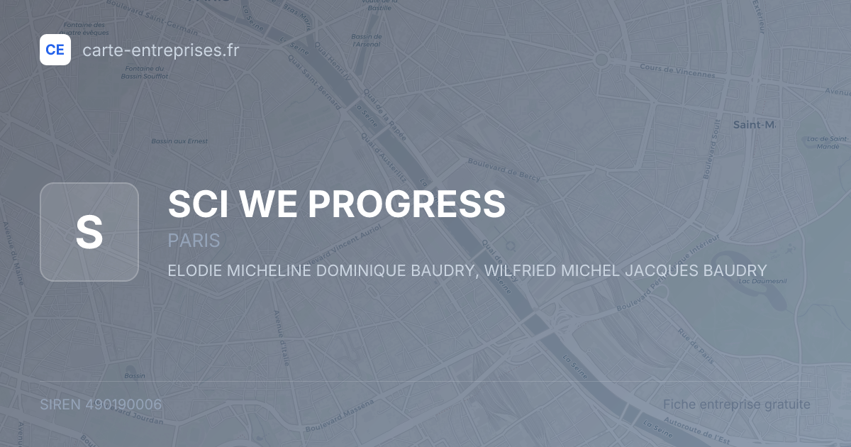SCI WE PROGRESS — 490190006 — fiche entreprise
