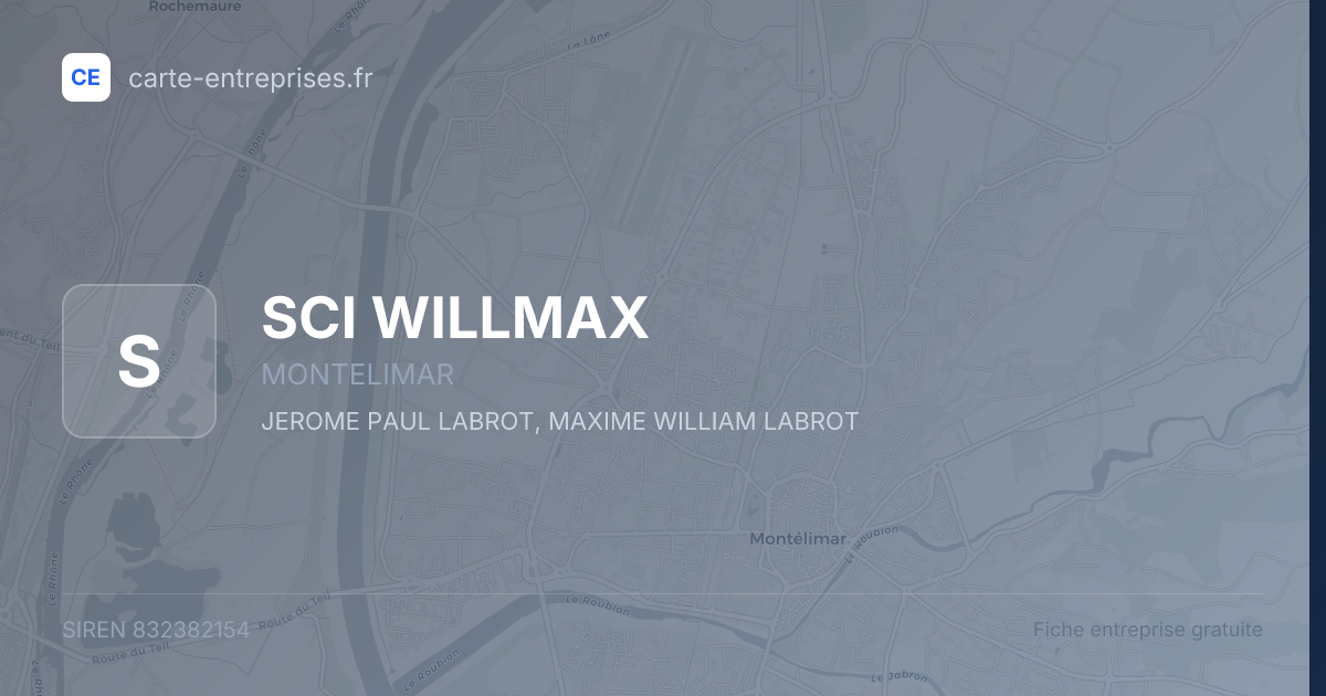SCI WILLMAX — 832382154 — fiche entreprise