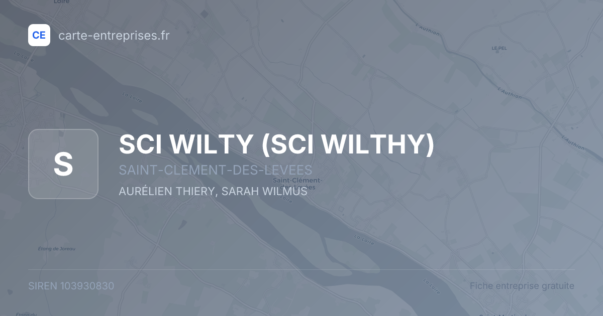 SCI WILTY (SCI WILTHY) — 103930830 — fiche entreprise