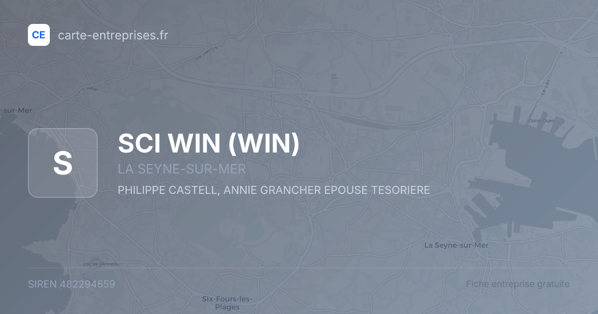 SCI WIN (WIN) — 482294659 — fiche entreprise
