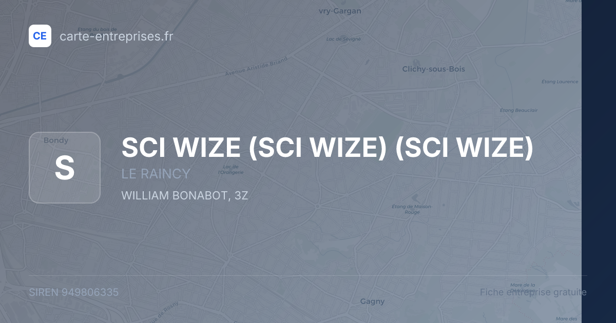 SCI WIZE (SCI WIZE) (SCI WIZE) — 949806335 — fiche entreprise