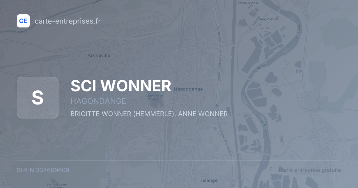 SCI WONNER — 334609609 — fiche entreprise