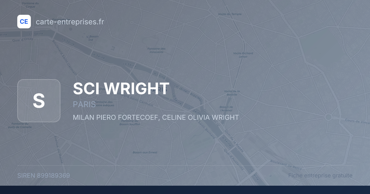 SCI WRIGHT — 899189369 — fiche entreprise