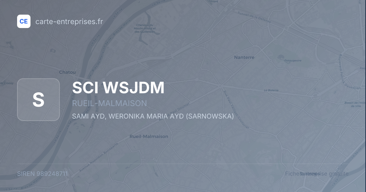 SCI WSJDM — 989248711 — fiche entreprise