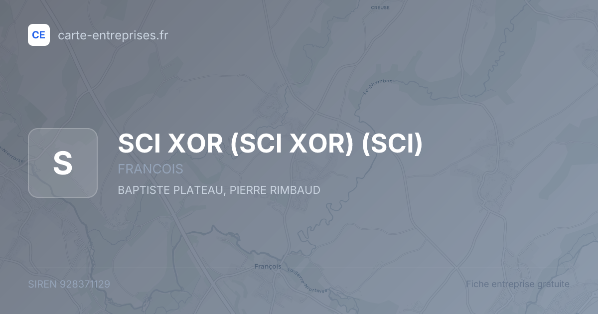SCI XOR (SCI XOR) (SCI) — 928371129 — fiche entreprise