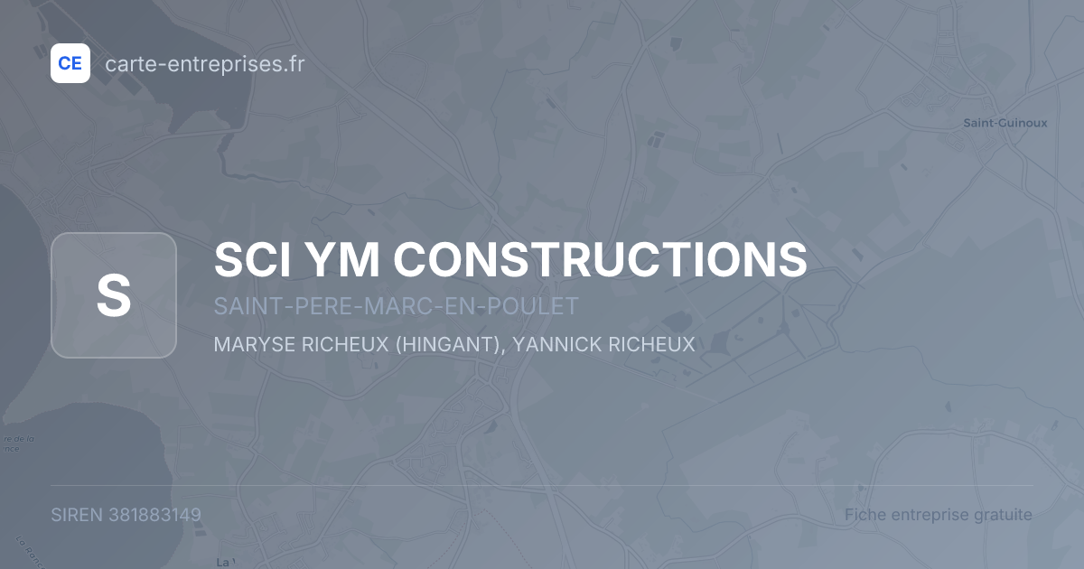 SCI YM CONSTRUCTIONS — 381883149 — fiche entreprise