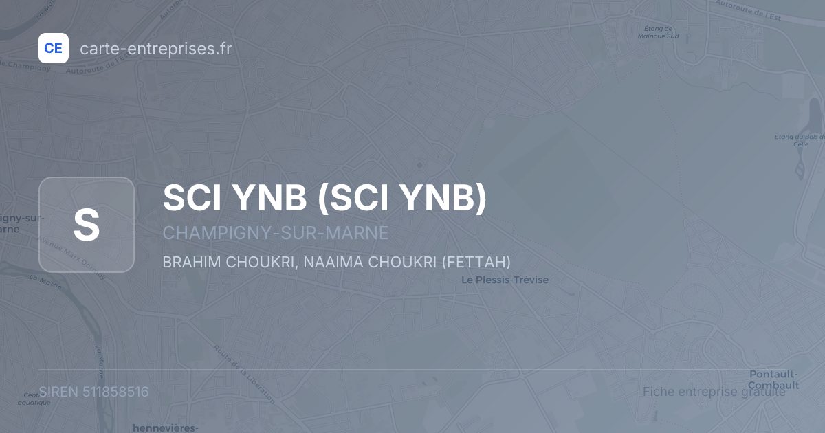 SCI YNB — 511858516 — fiche entreprise