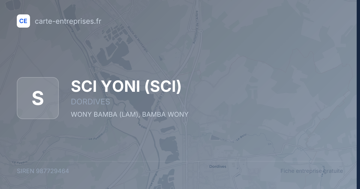 SCI YONI (SCI) — 987729464 — fiche entreprise