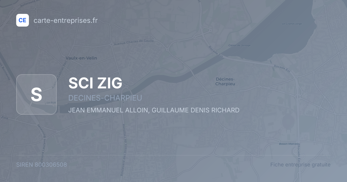 SCI ZIG — 800306508 — fiche entreprise