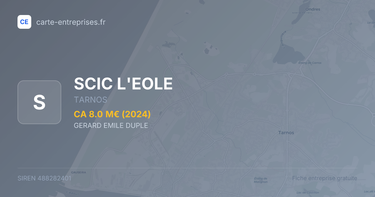 SCIC L'EOLE — 488282401 — fiche entreprise