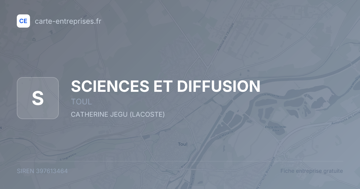 SCIENCES ET DIFFUSION — 397613464 — fiche entreprise