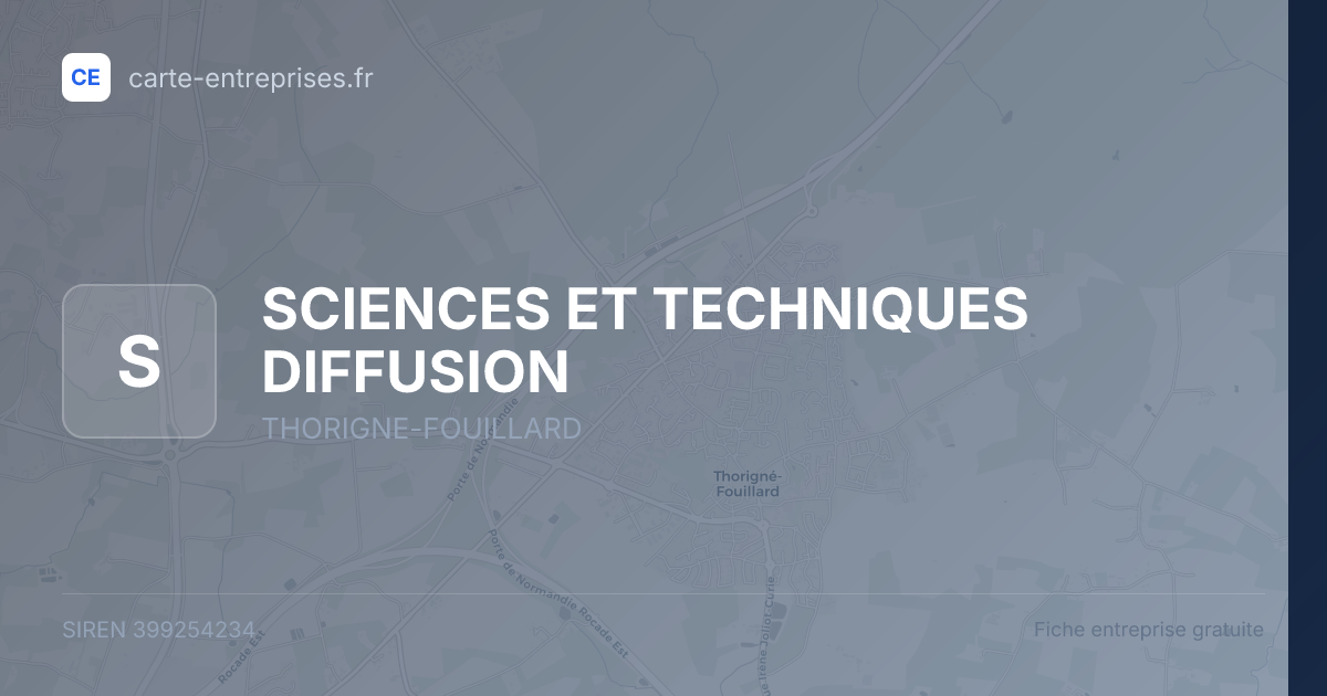 SCIENCES ET TECHNIQUES DIFFUSION — 399254234 — fiche entreprise