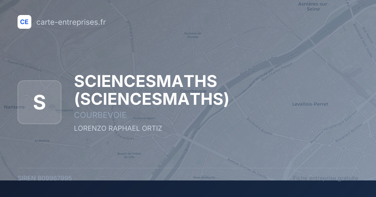 SCIENCESMATHS — 809967995 — fiche entreprise
