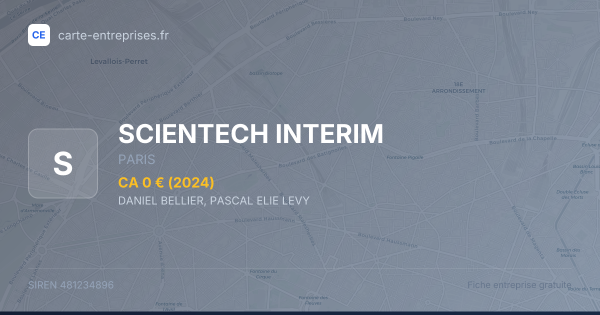 SCIENTECH INTERIM — 481234896 — fiche entreprise