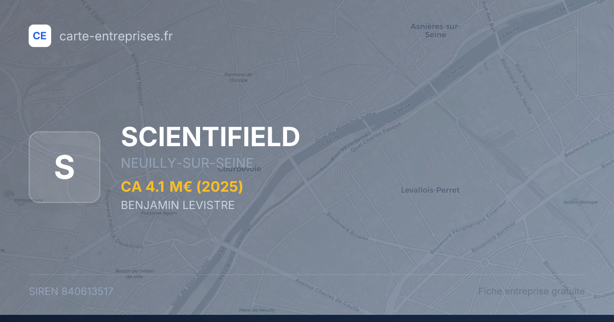 SCIENTIFIELD — 840613517 — fiche entreprise